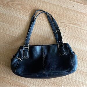 Fossil Black Pebbled Leather Hobo Shoulder HandBag